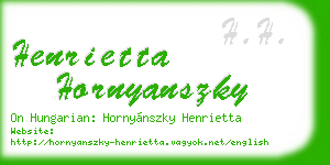 henrietta hornyanszky business card