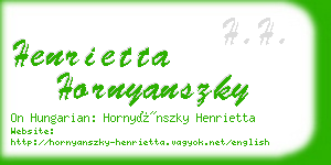 henrietta hornyanszky business card